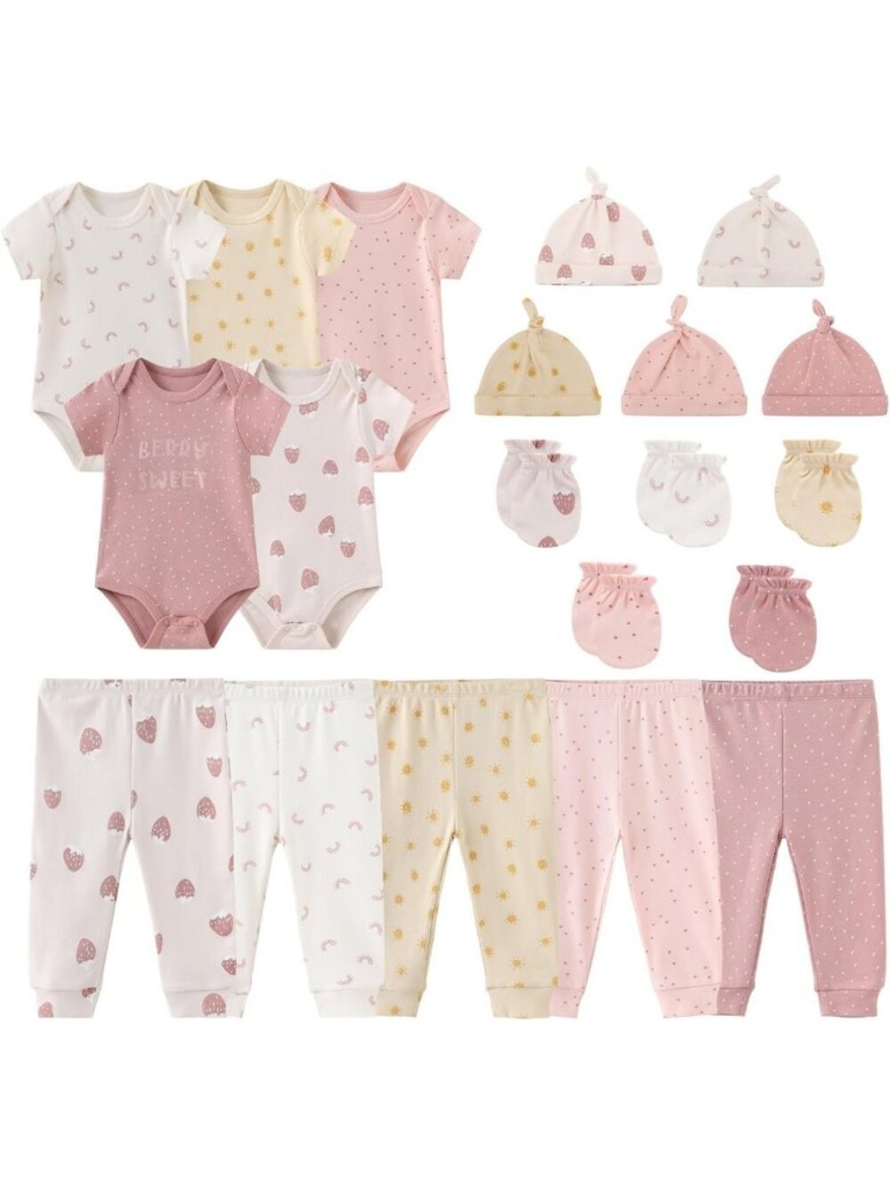 20 Pack Baby Bodysuits Set for Newborns - Cute & Essential Infant Clothes